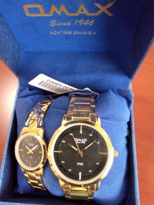 OMAX PVD COUPLES WATCH (BLUE CASE)