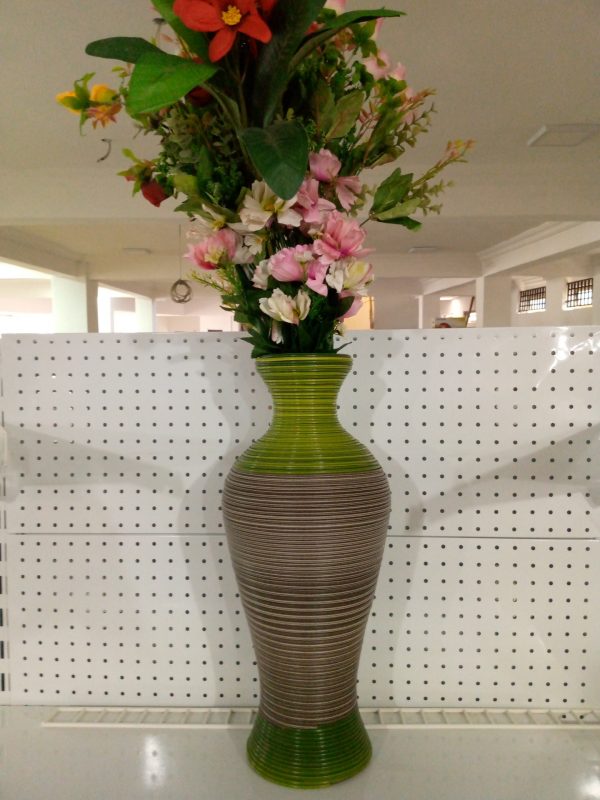 Weaved Green Flower Vase